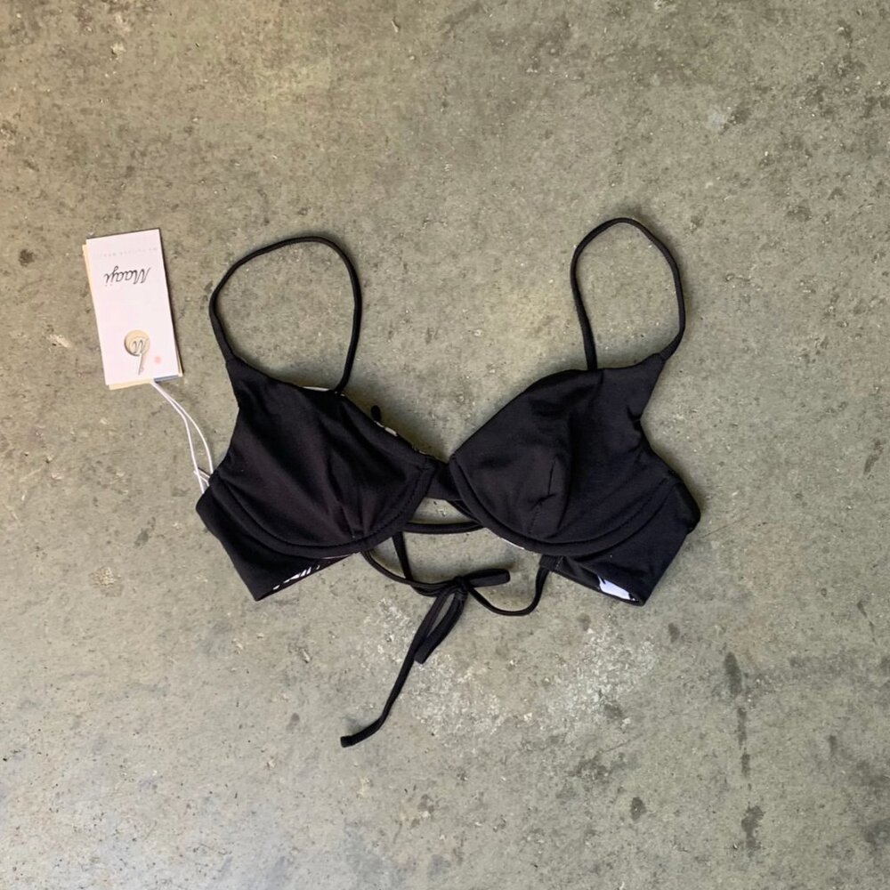 Maaji Jade Black Dainty Bikini Top NWT